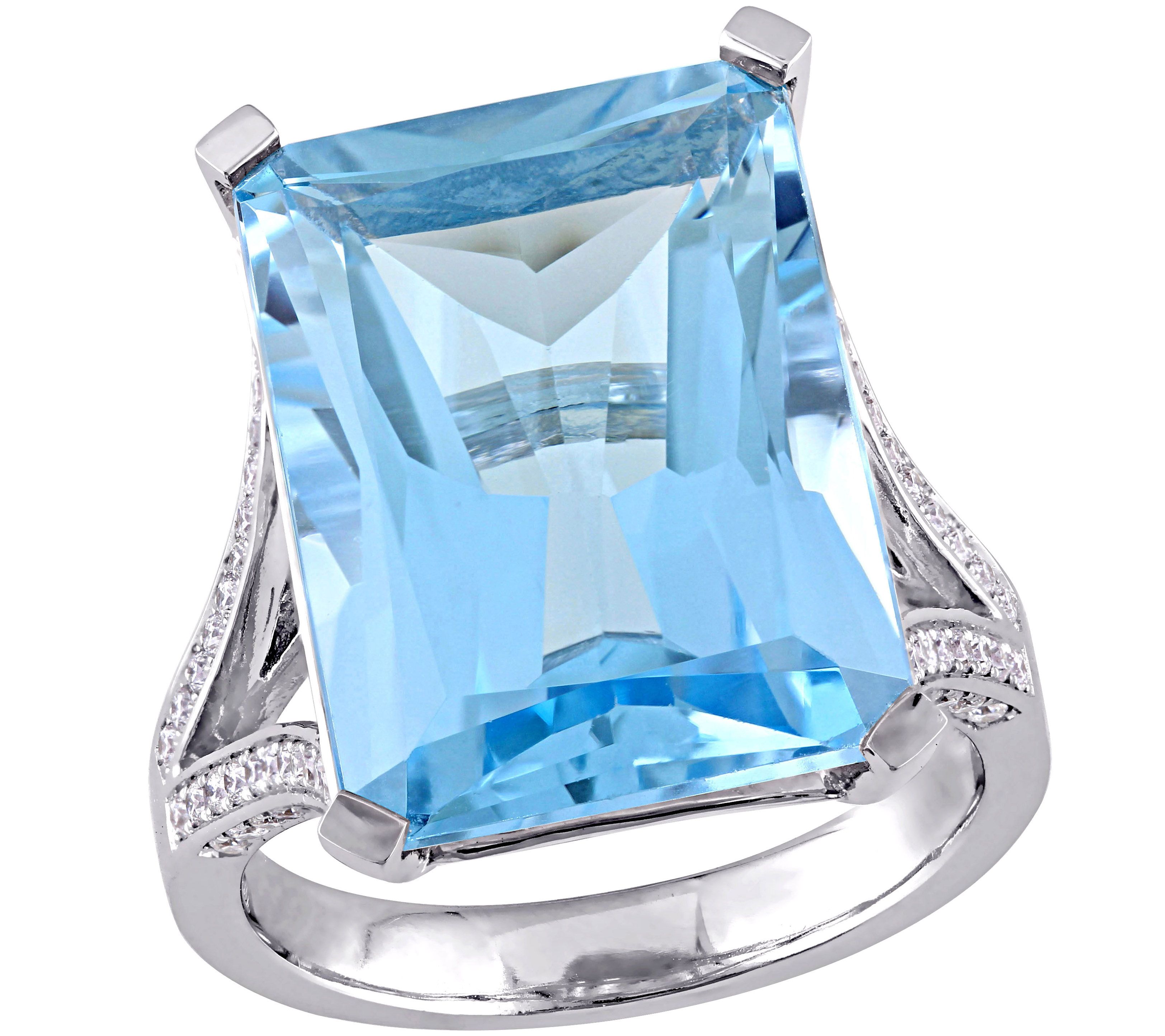 Bellini 18 ct Sky Blue Topaz & 1/2 cttw Diamond Ring