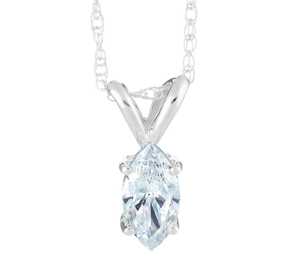 Affinity 3/4 Marquise Diamond Pendant, 1 4K White Gold