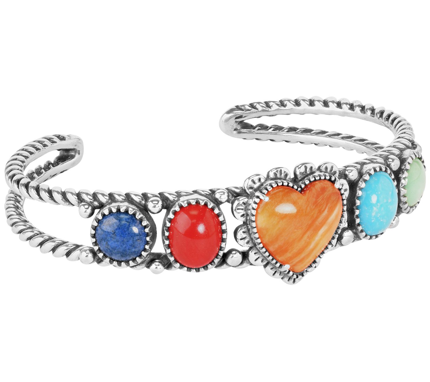 American West Sterling Santa Fe Sunrise Heart C uff