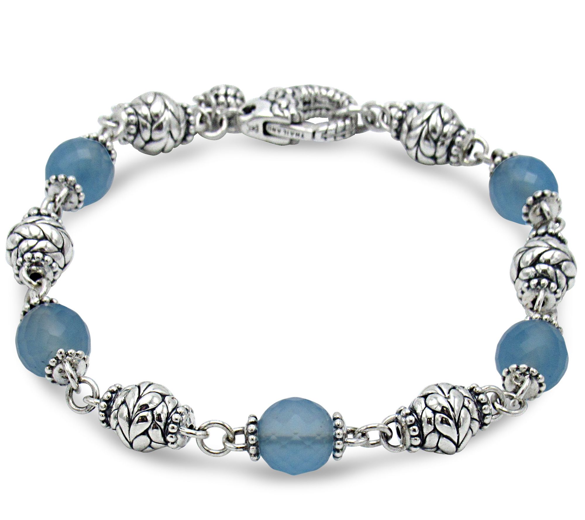 Tiffany Kay Studio Sterling Blue Chalcedony Bea d Bracelet