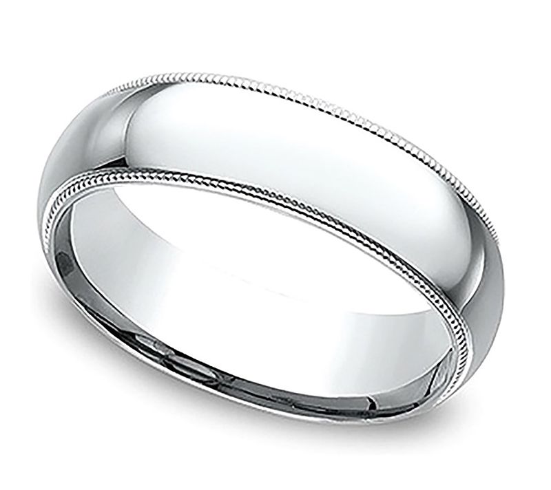 Sterling Silver Milgrain 5MM Unisex Wedding B a nd Ring
