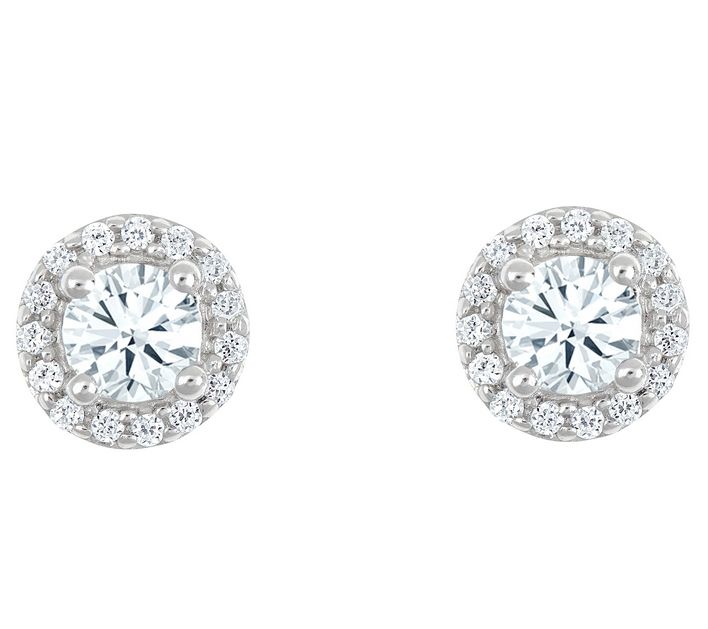 Affinity 3/4 cttw Diamond Halo Stud Earring s, 14K Gold