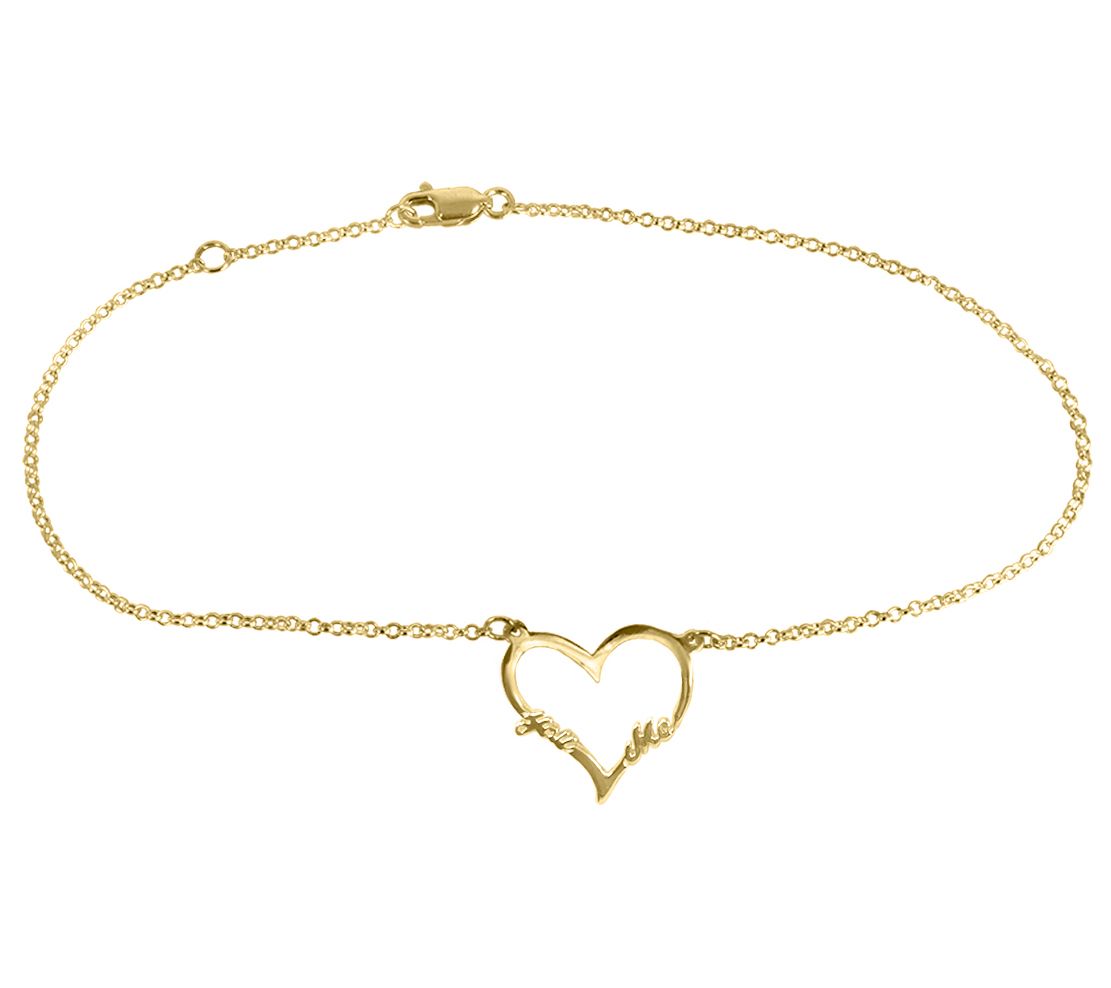 Open Heart "You Love Me" in 14K Gold Plated Ste ling Silver