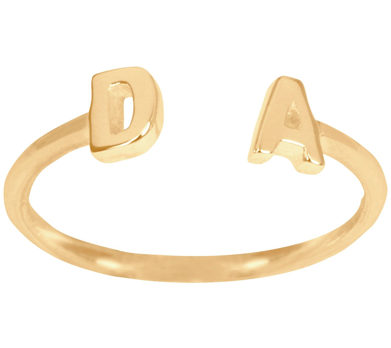 14K Gold-Plated Sterling Personalized Double Initial Ring