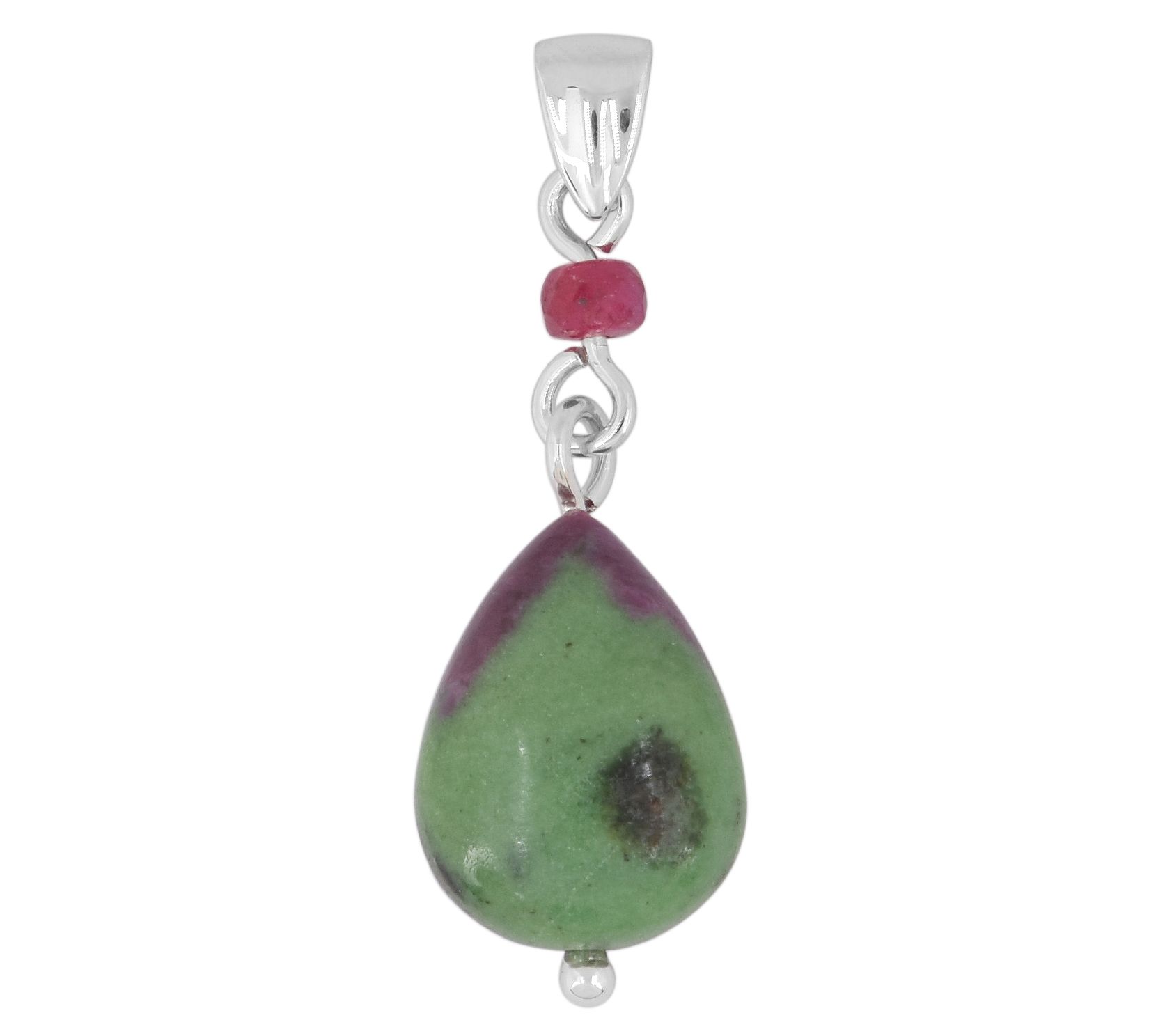 Sterling Silver Ruby & Ruby Ziosite Pendant