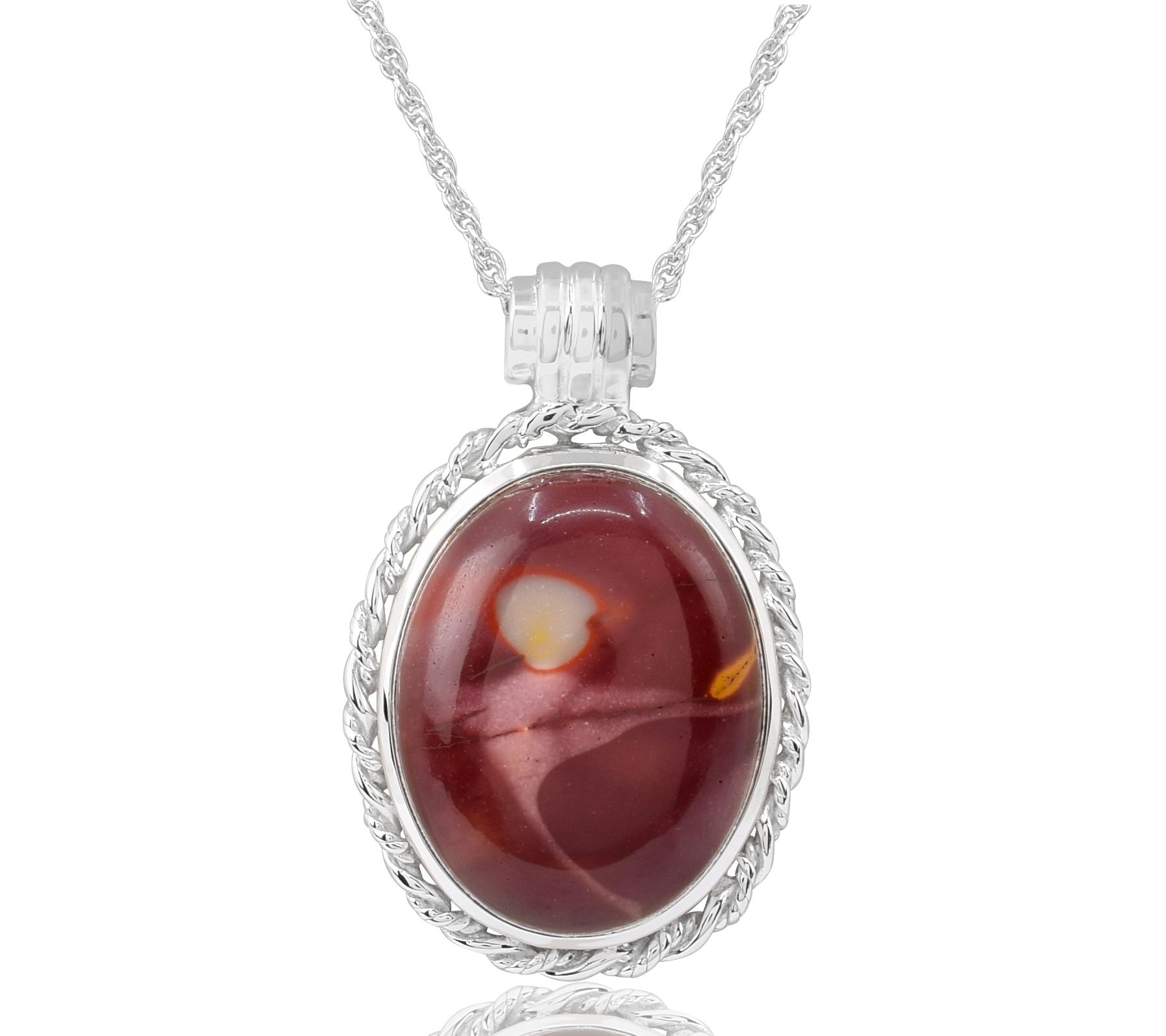 Sterling Silver Oval Mookite Pendant w/ Chain
