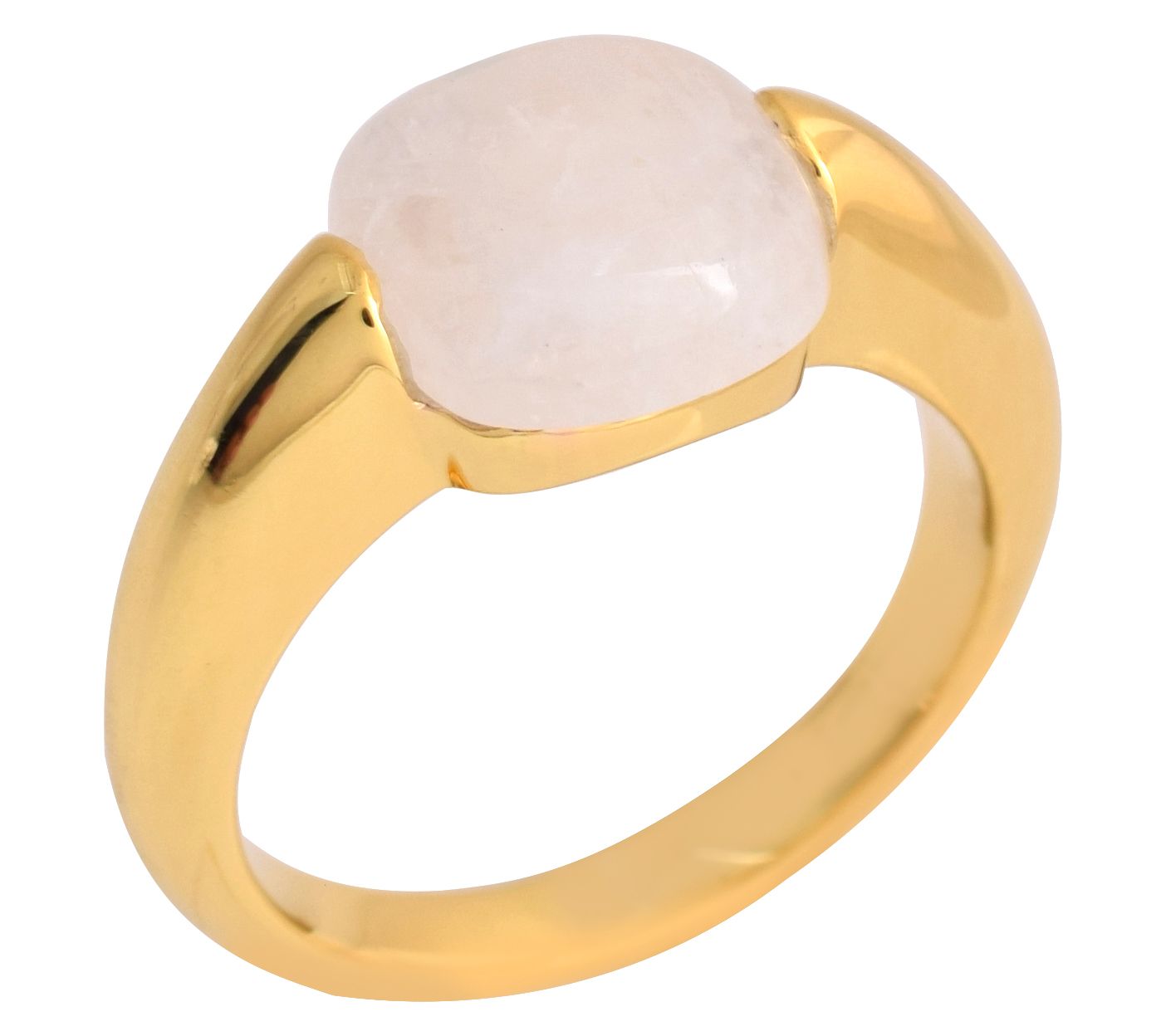 Affinity Gems Rainbow Moonstone Ring, 14K Gold Plated