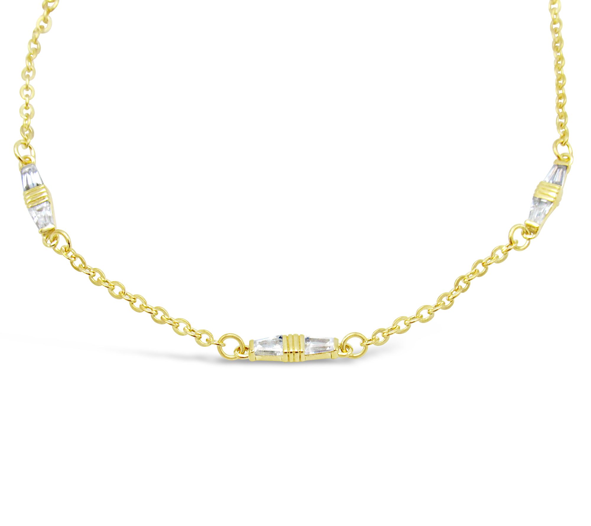 Judith Ripka 14K Clad 0.80 cttw Diamonique A nk le Bracelet