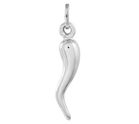Sterling Polished Italian Horn Pendant