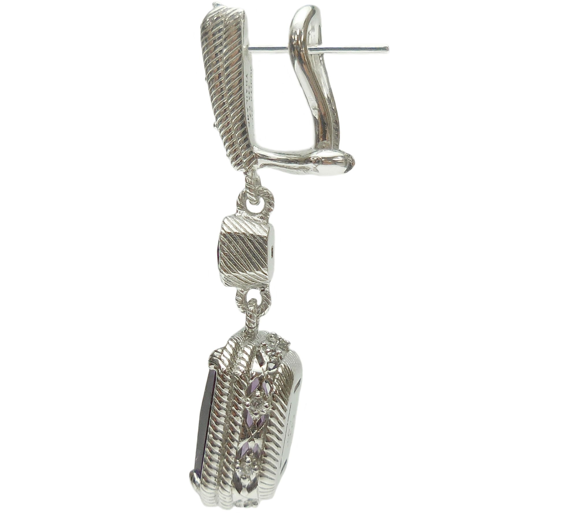 Judith Ripka Sterling Gemstone & Diamonique Earrings —