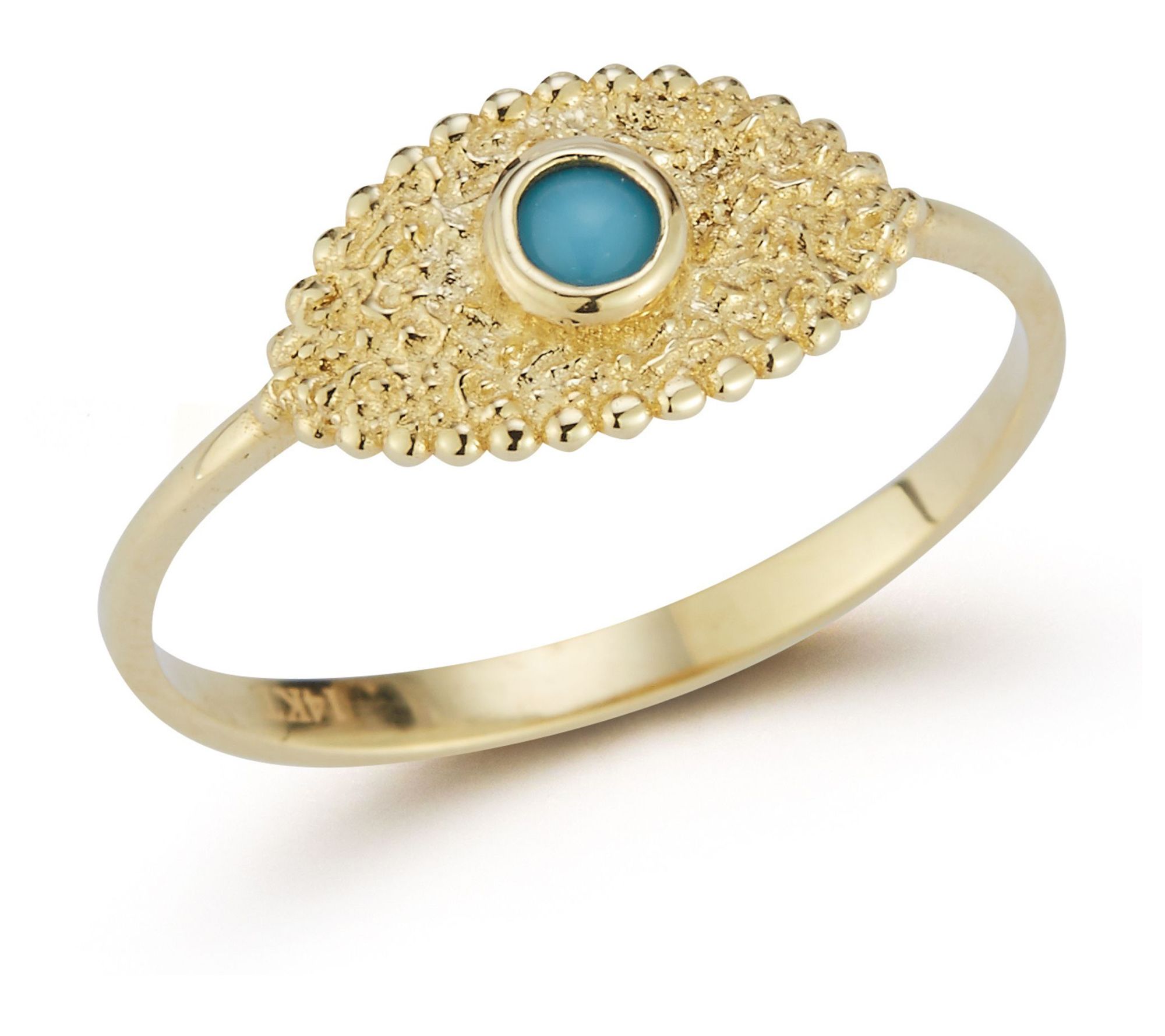 Luminosa Gold Turquoise Evil Eye Ring, 14K