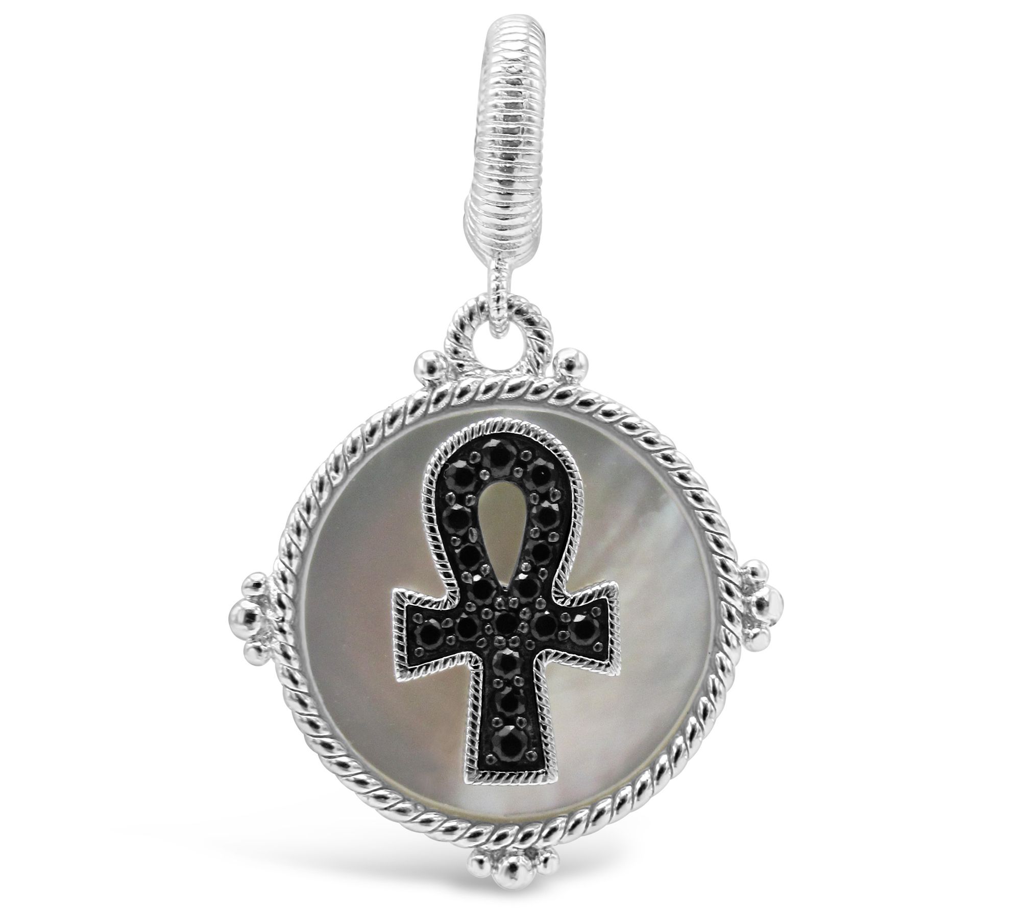 Judith Ripka Sterling Mother-of-Pearl Black S p inel Enhancer