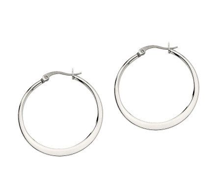 Steel by Design 1-1/4 Tapered Hoop E arrings