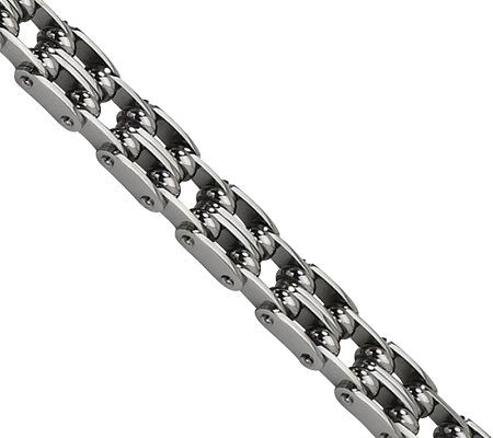 Steel by Design Mens Stacked Link 8-1/2 B rac elet