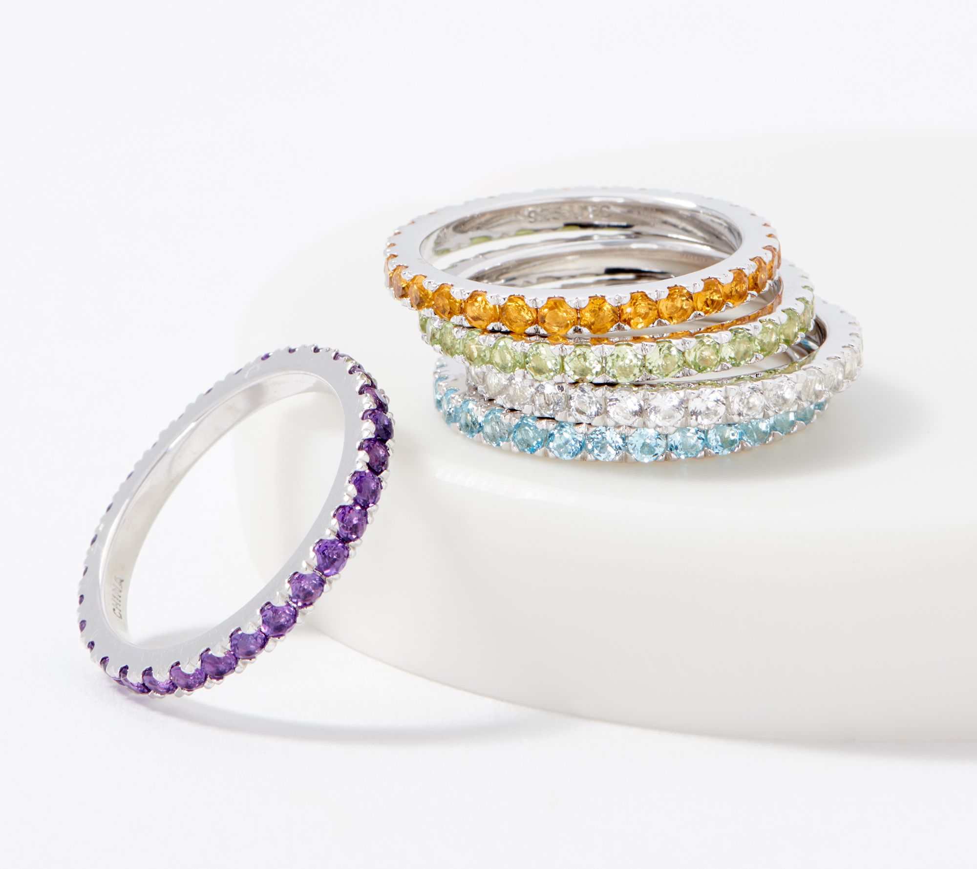 Gemstone Band Ring, 1.00 cttw, Sterling Silver - QVC.com