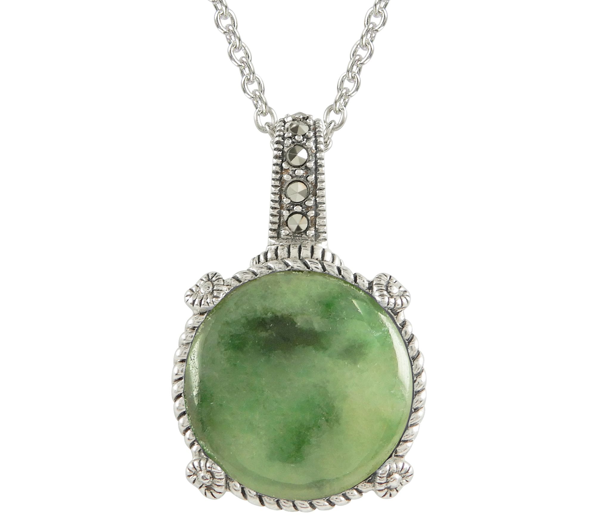 Suspicion Sterling Gemstone & Marcasite Pendant w/ Chain