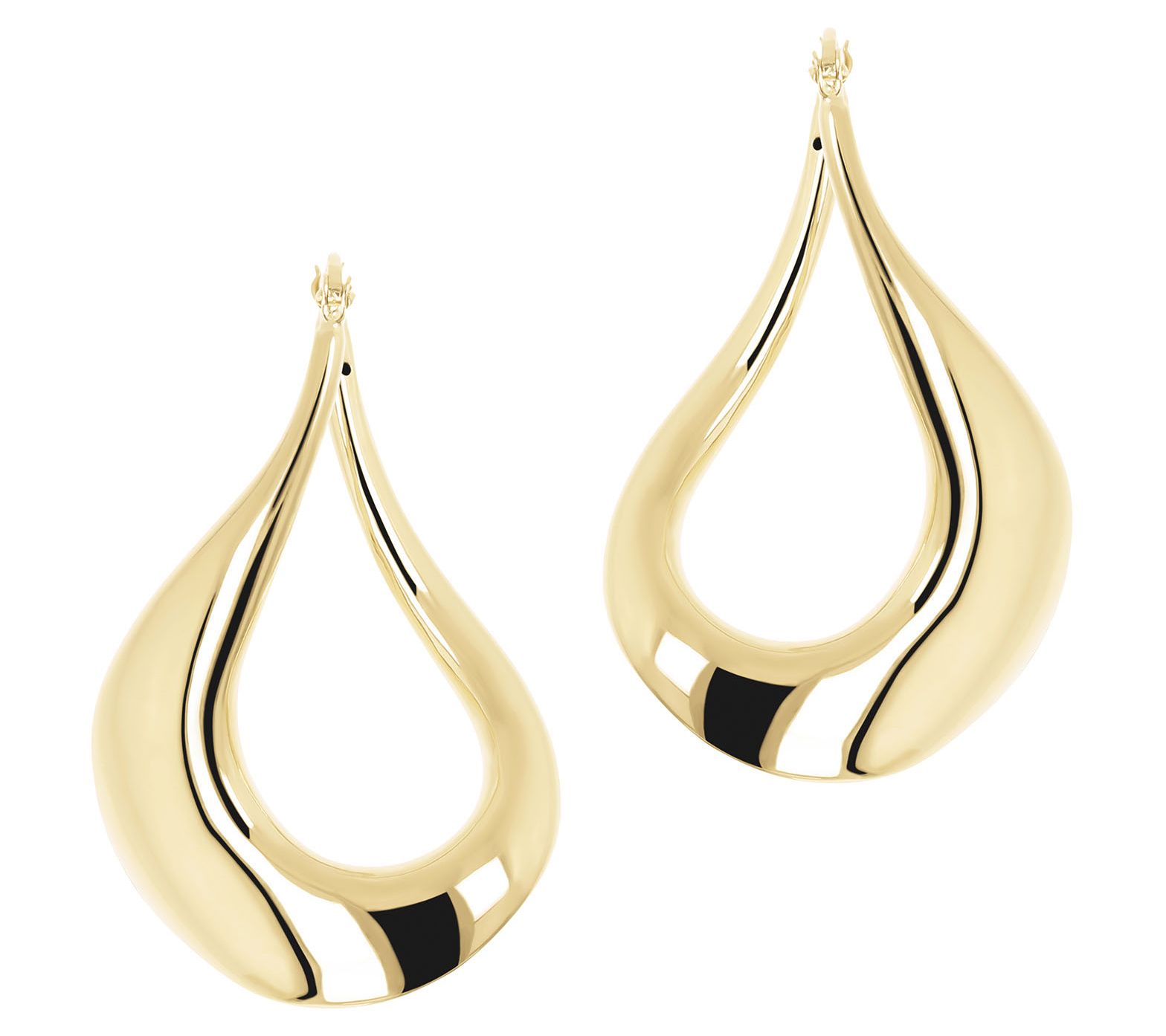 Alberto Milani Polished Free-Form Hoop Earrings 14K Gold