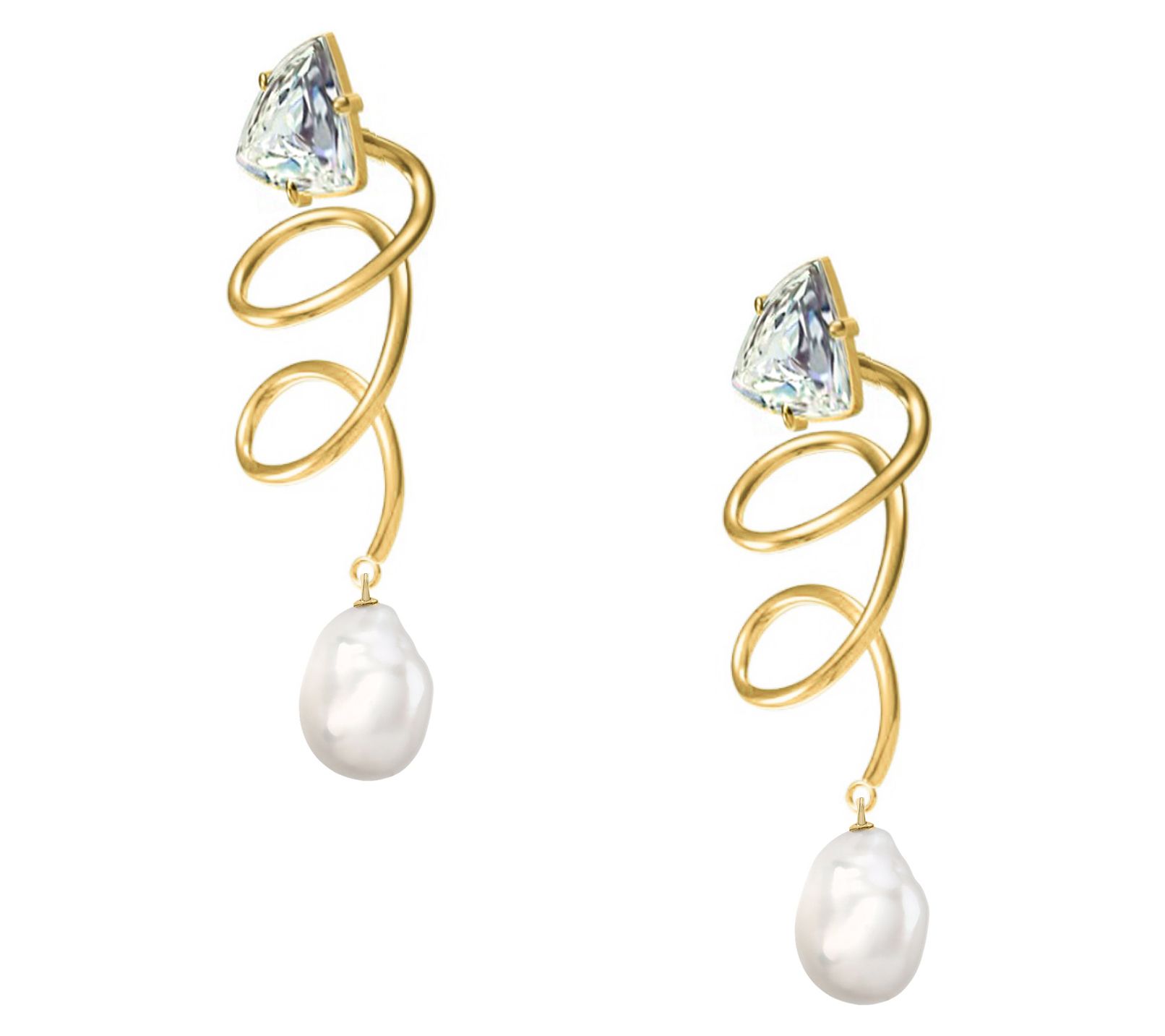 Adriana Pappas Designs Cultured Pearl Twist Ear ings