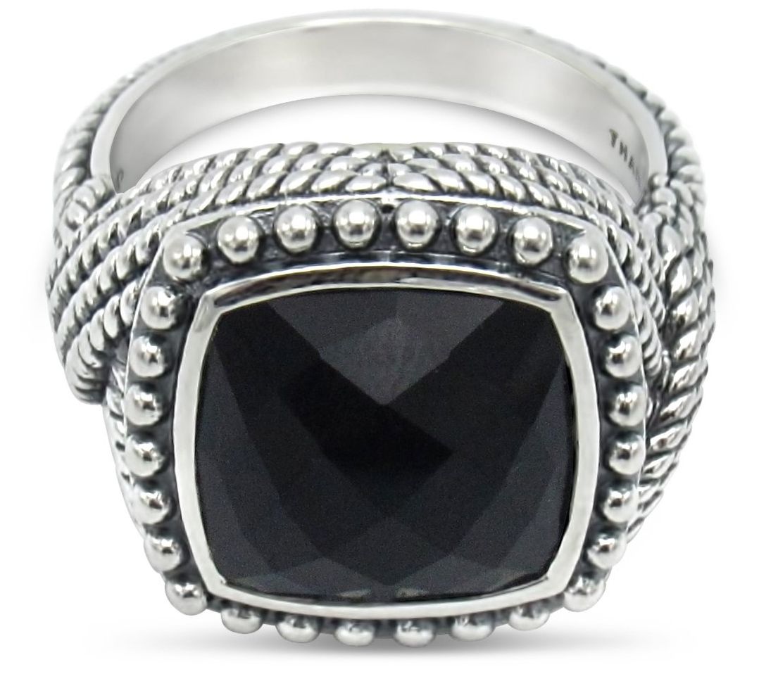 Tiffany Kay Studio Sterling Silver Onyx C ockta il Ring