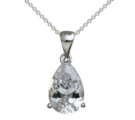 Diamonique 3.00 cttw Pear Shaped Pendant, Plati num Clad