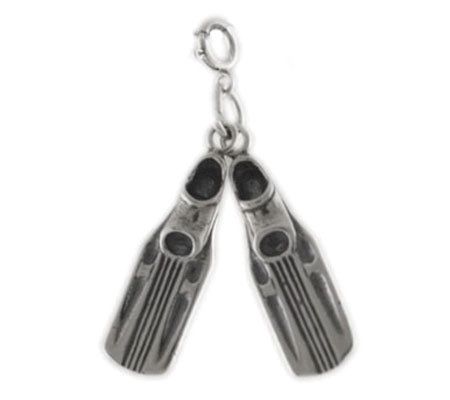 Sterling Swim Fins Charms