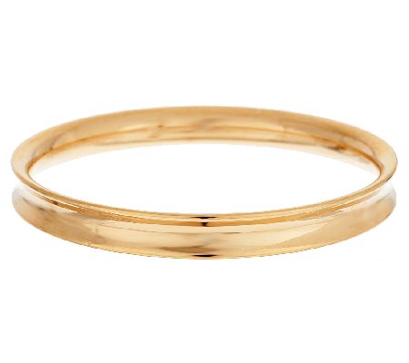 Oro Nuovo Small Polished Concave Design Round Bangle, 14k | Photowire