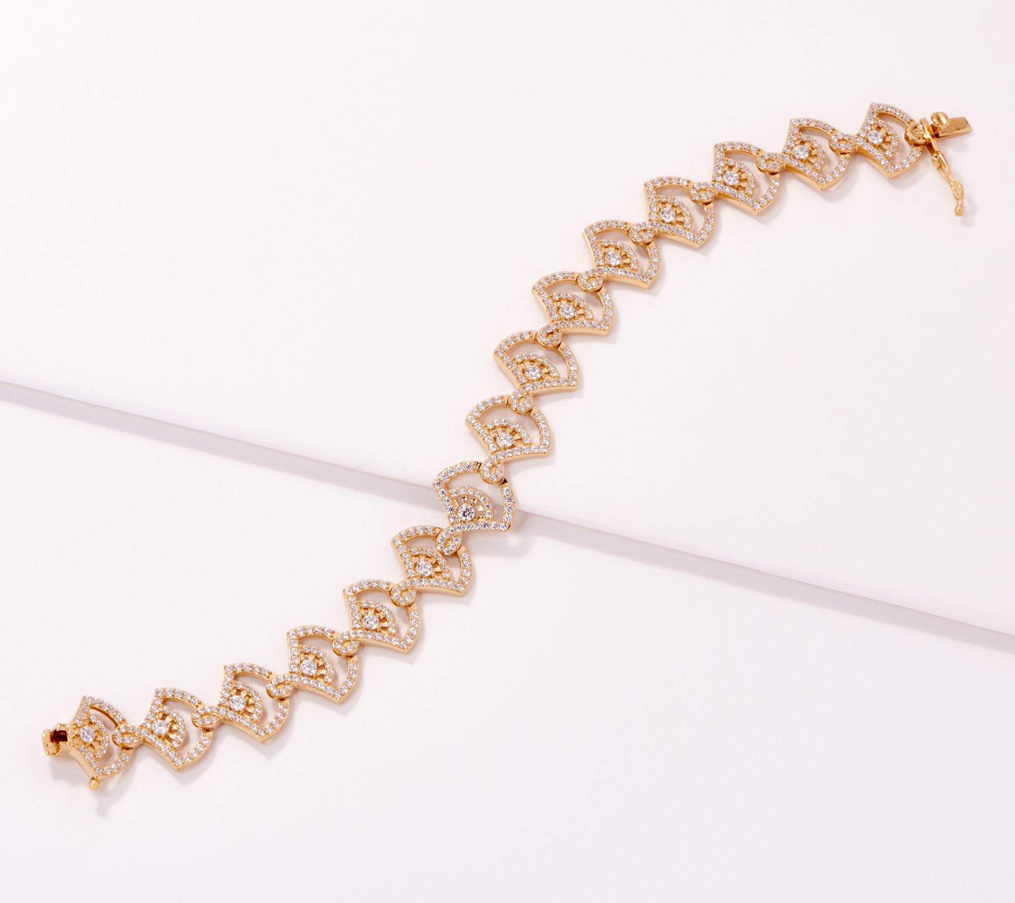 TOVA Diamonique 4.80 cttw Fan Tennis Bracelet, Sterling Silver