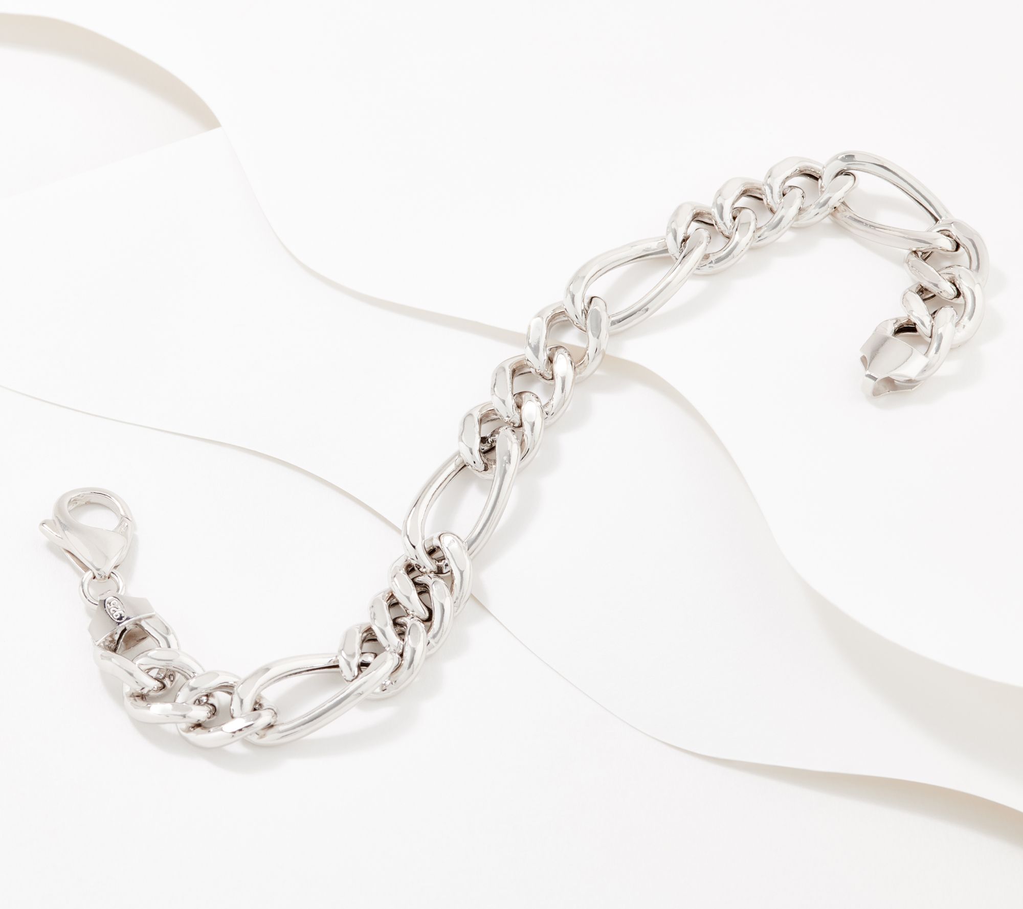 Italian Silver Bold Figaro Link Bracelet 12.5g