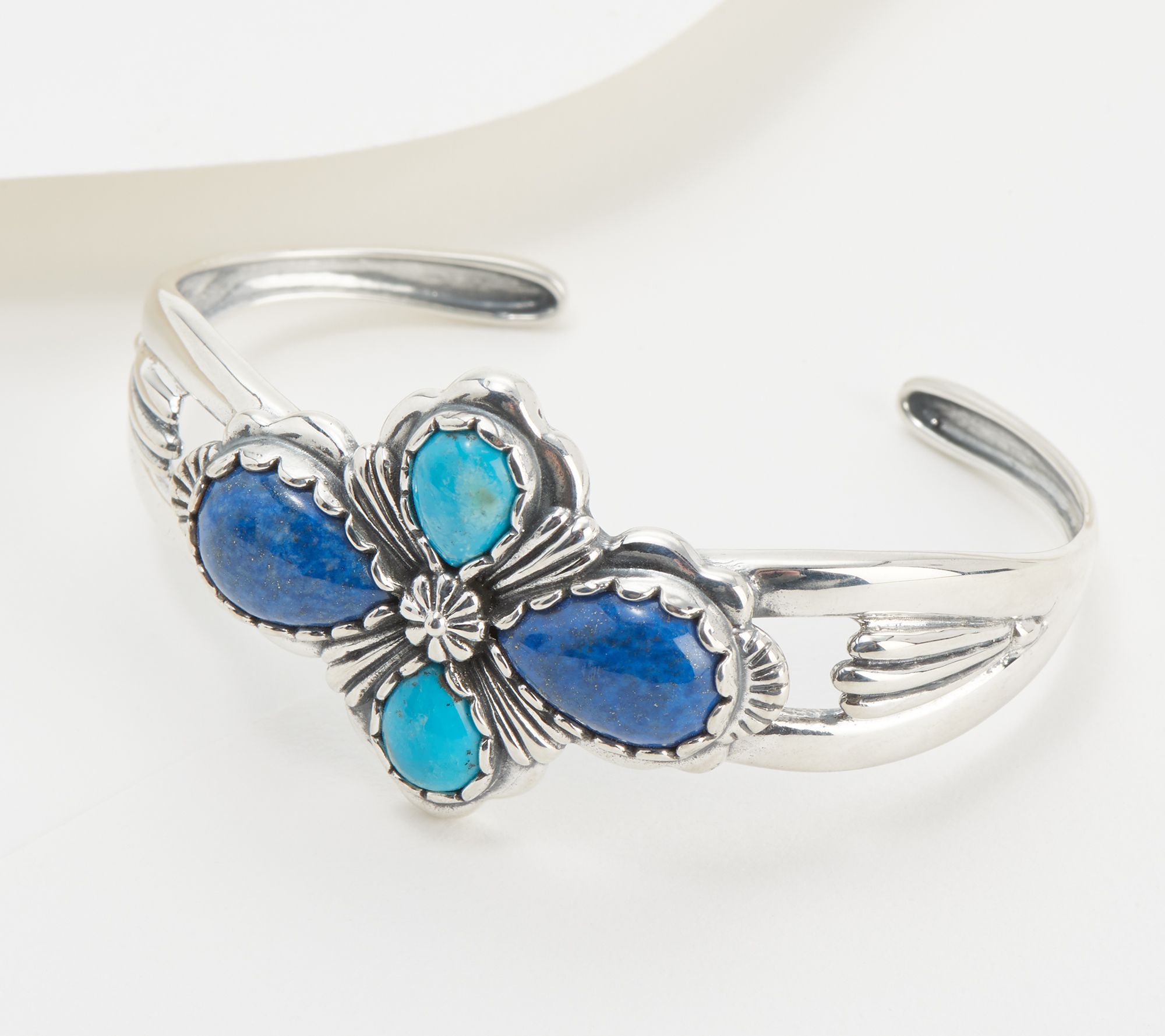 American West Sterling Silver Pear Shape Gemstone Cuff