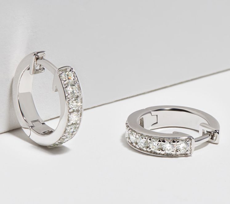 LuxLab Lab Grown 0.45 cttw Diamond Hoop Earring, Sterling