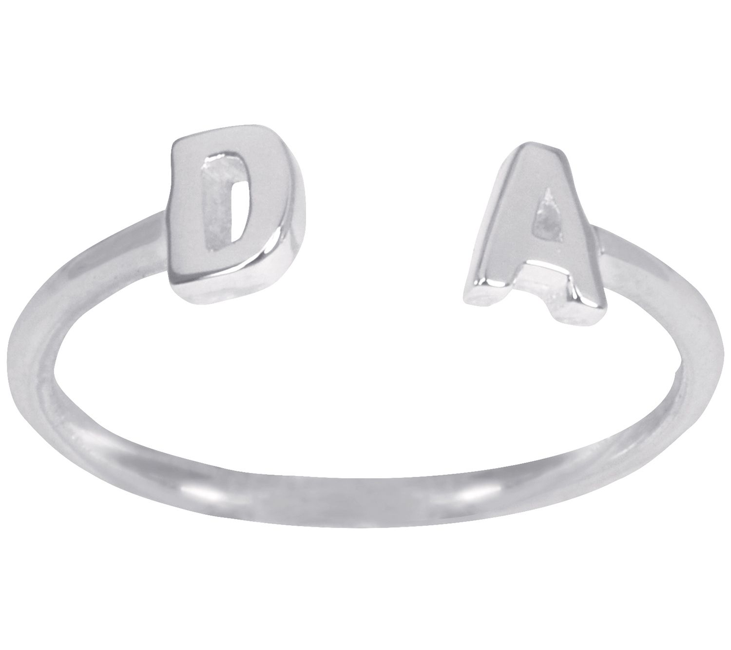 Sterling Silver Personalized Double Initial Ring