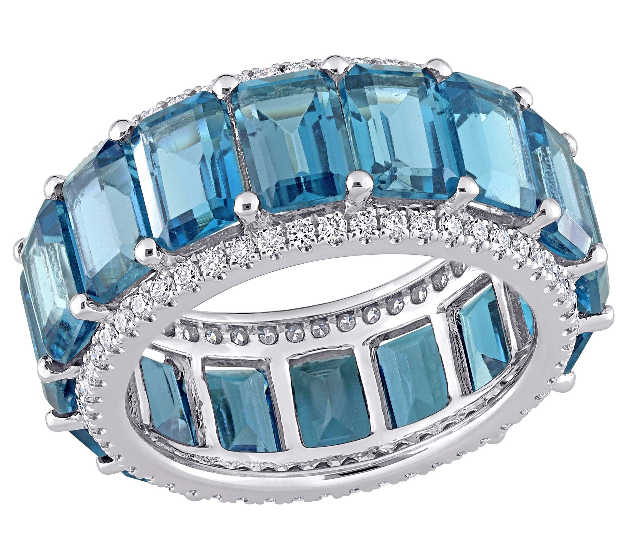 Bellini 11.90 cttw Blue Topaz & 0.60 cttw Diamo nd Ring, 14K
