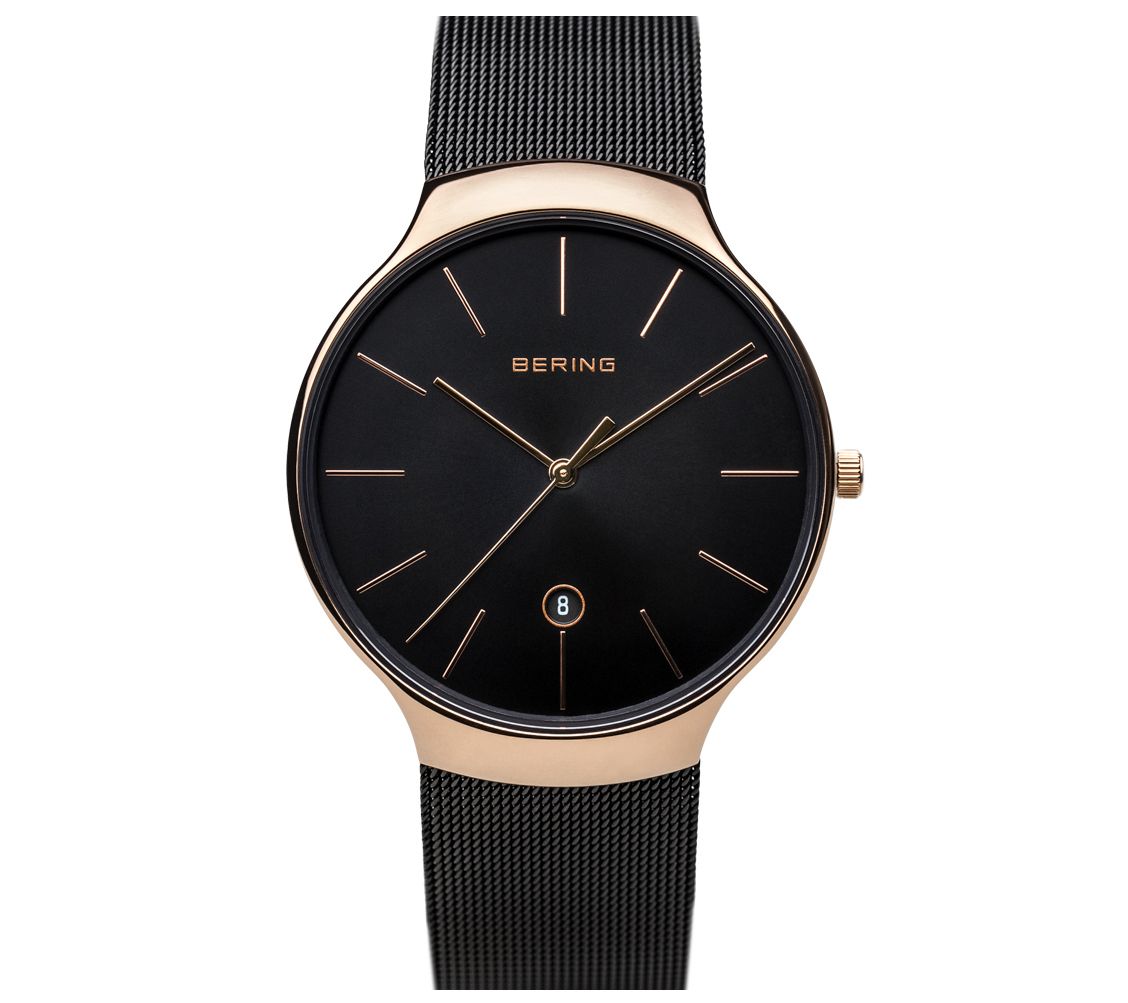 Bering Unisex Rosetone Milanese Bracelet Watch