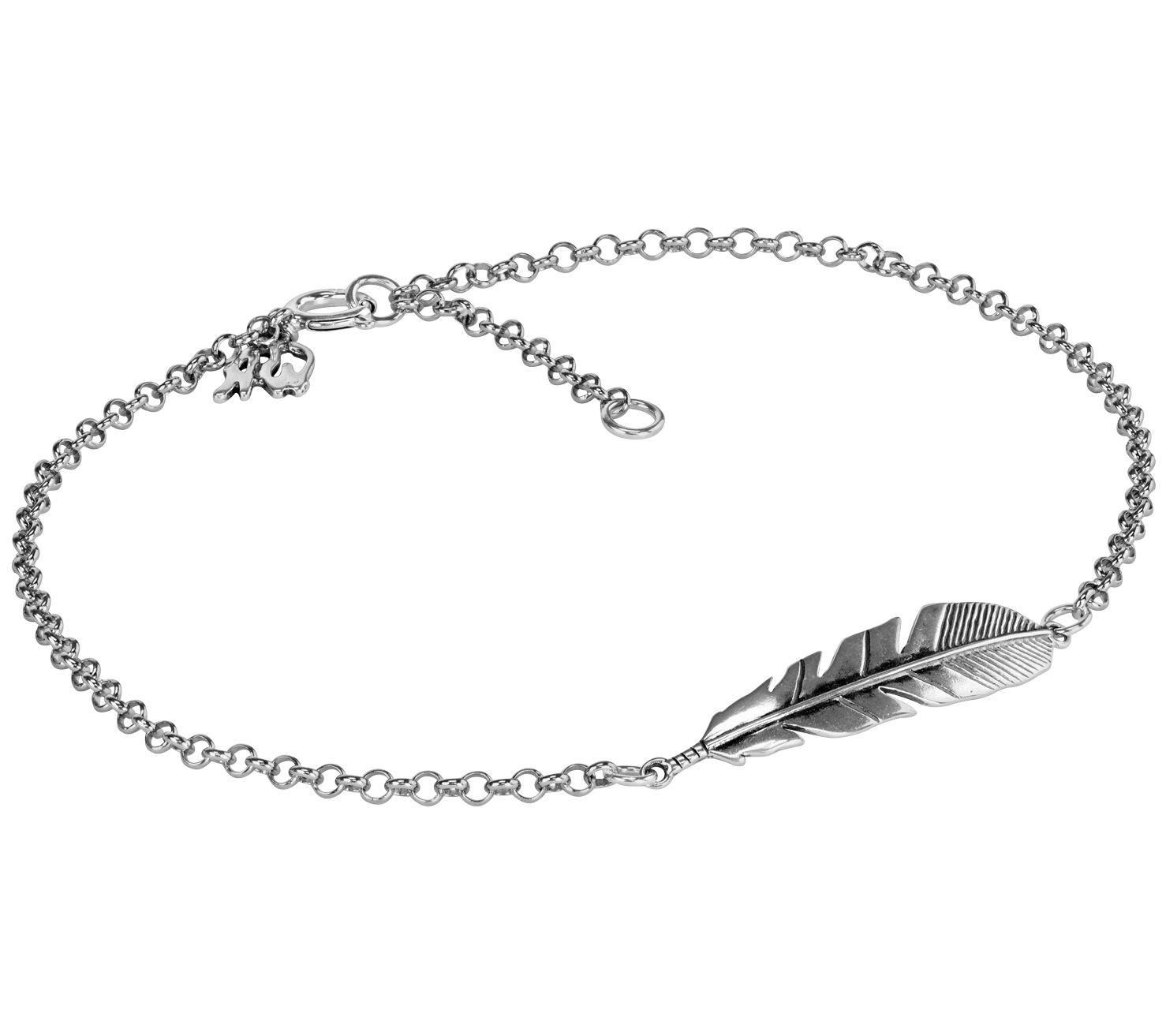 American West Sterling Silver Feather Ankle Bra celet