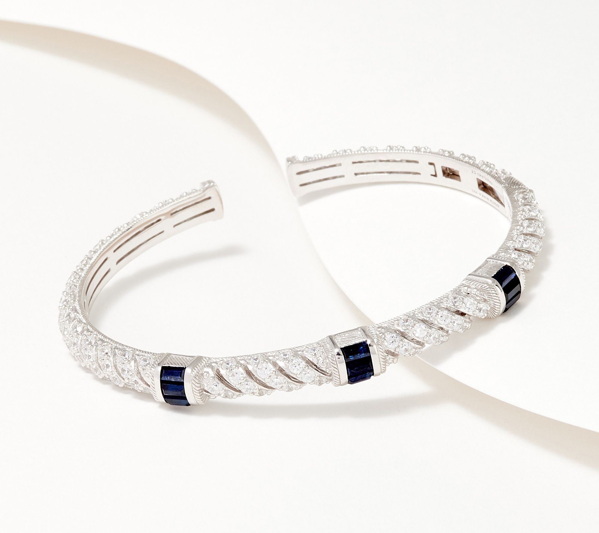Judith Ripka Sterling Silver Gemstone Estate Cuff