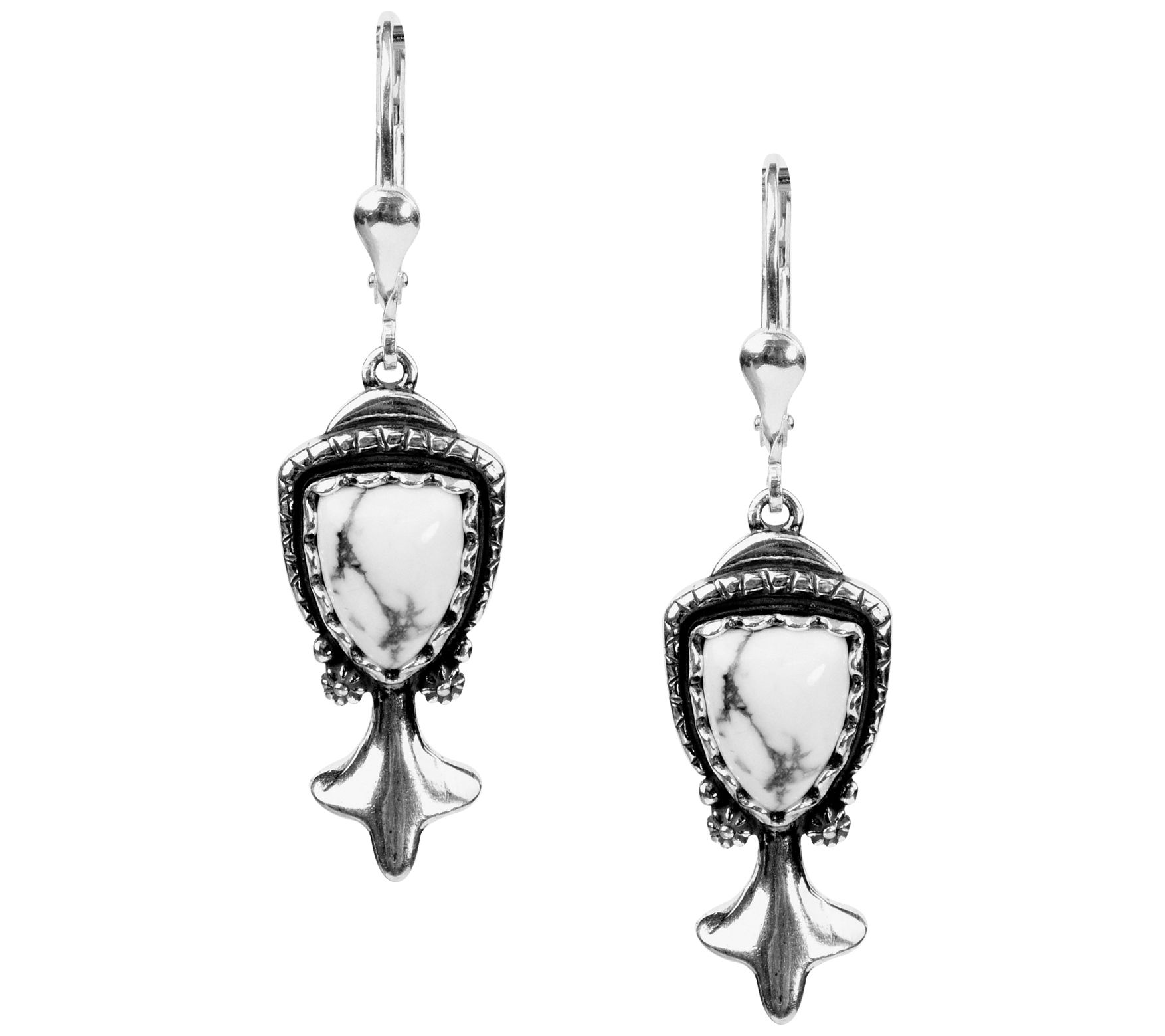 American West Sterling Gemstone Squash Bloss om Earrings