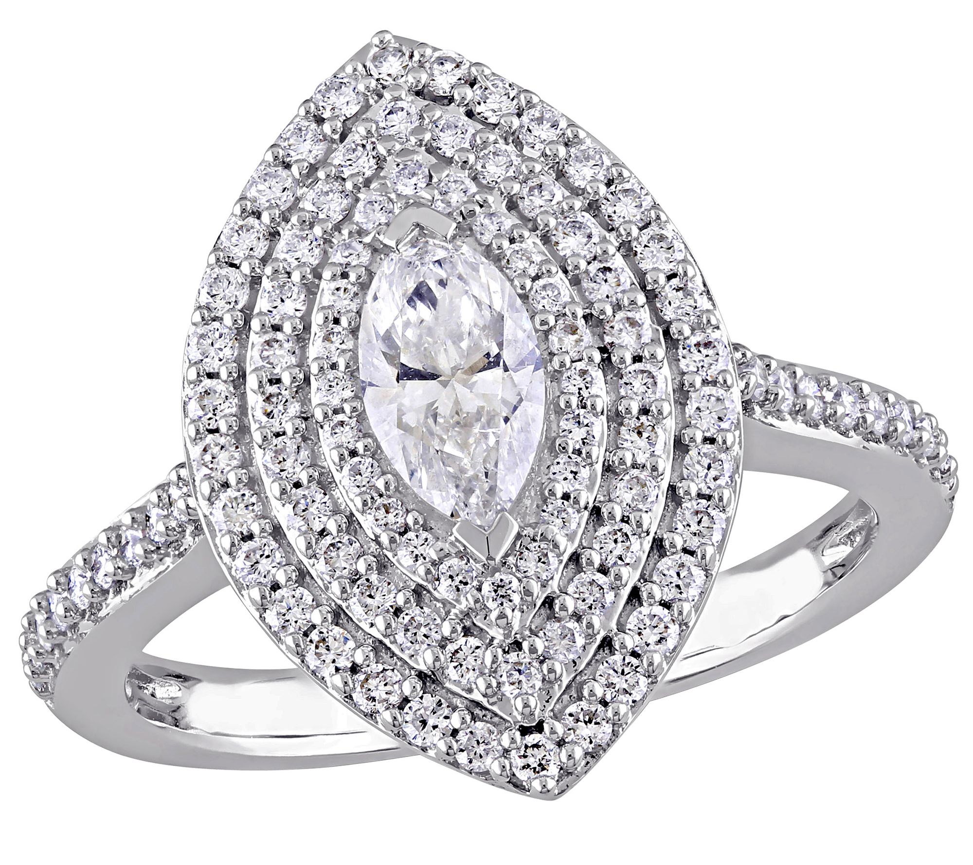 Affinity 9/10 cttw Marquise Diamond Ring, 14K White Gold