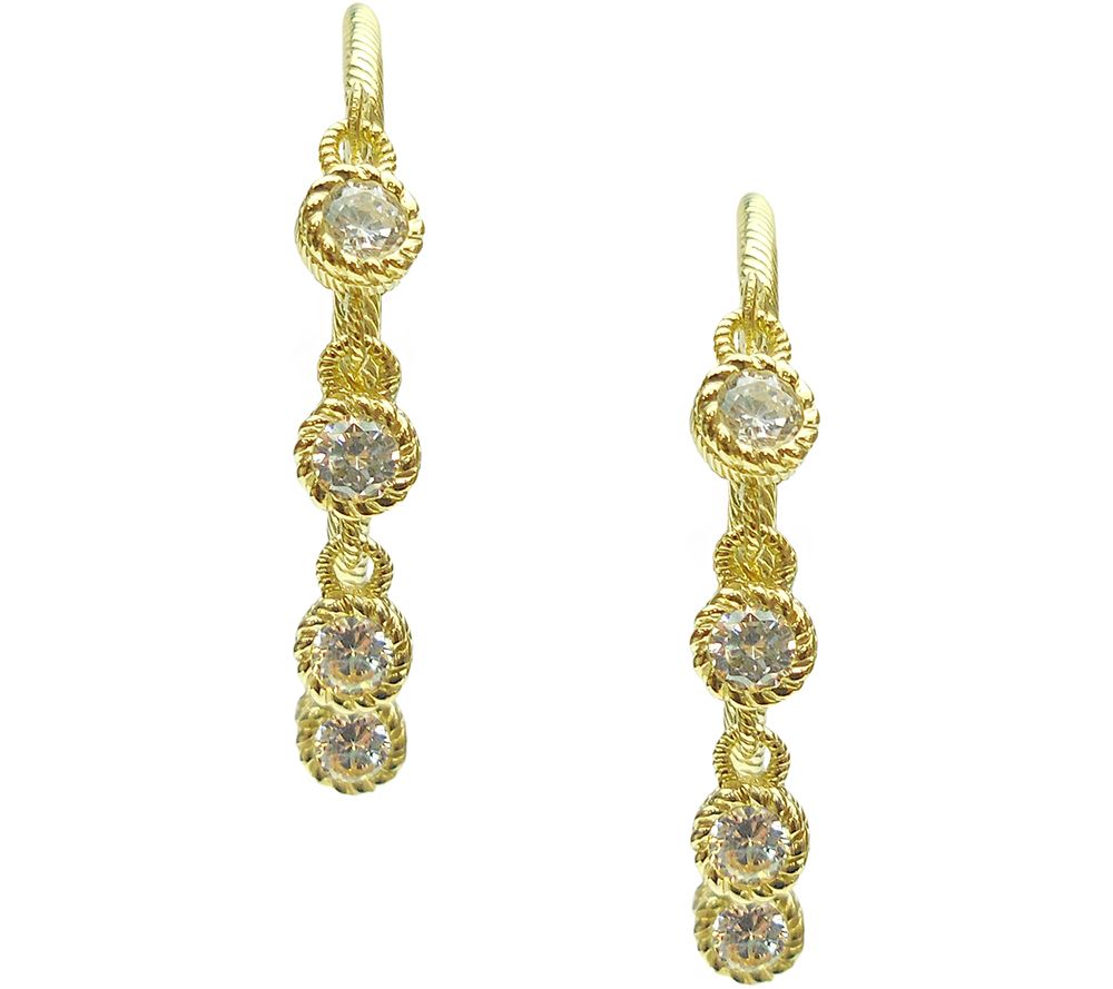 Judith Ripka Sterling/14K Clad 1.15 cttw Diamon ique Earrings
