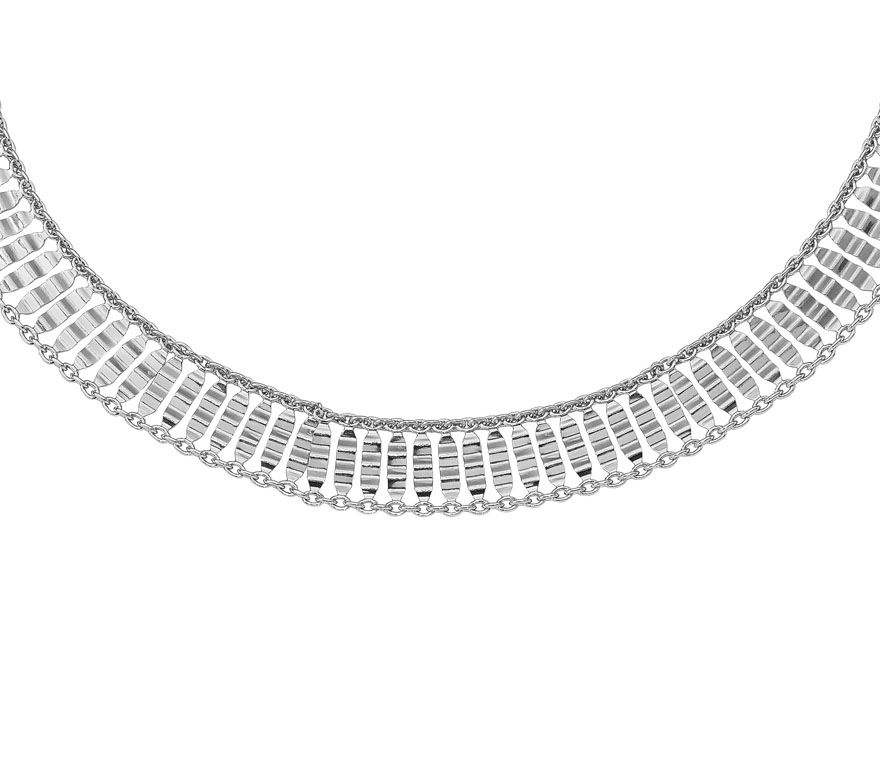 Italian Silver Scale Link Choker Necklace Sterl ing, 7.5g