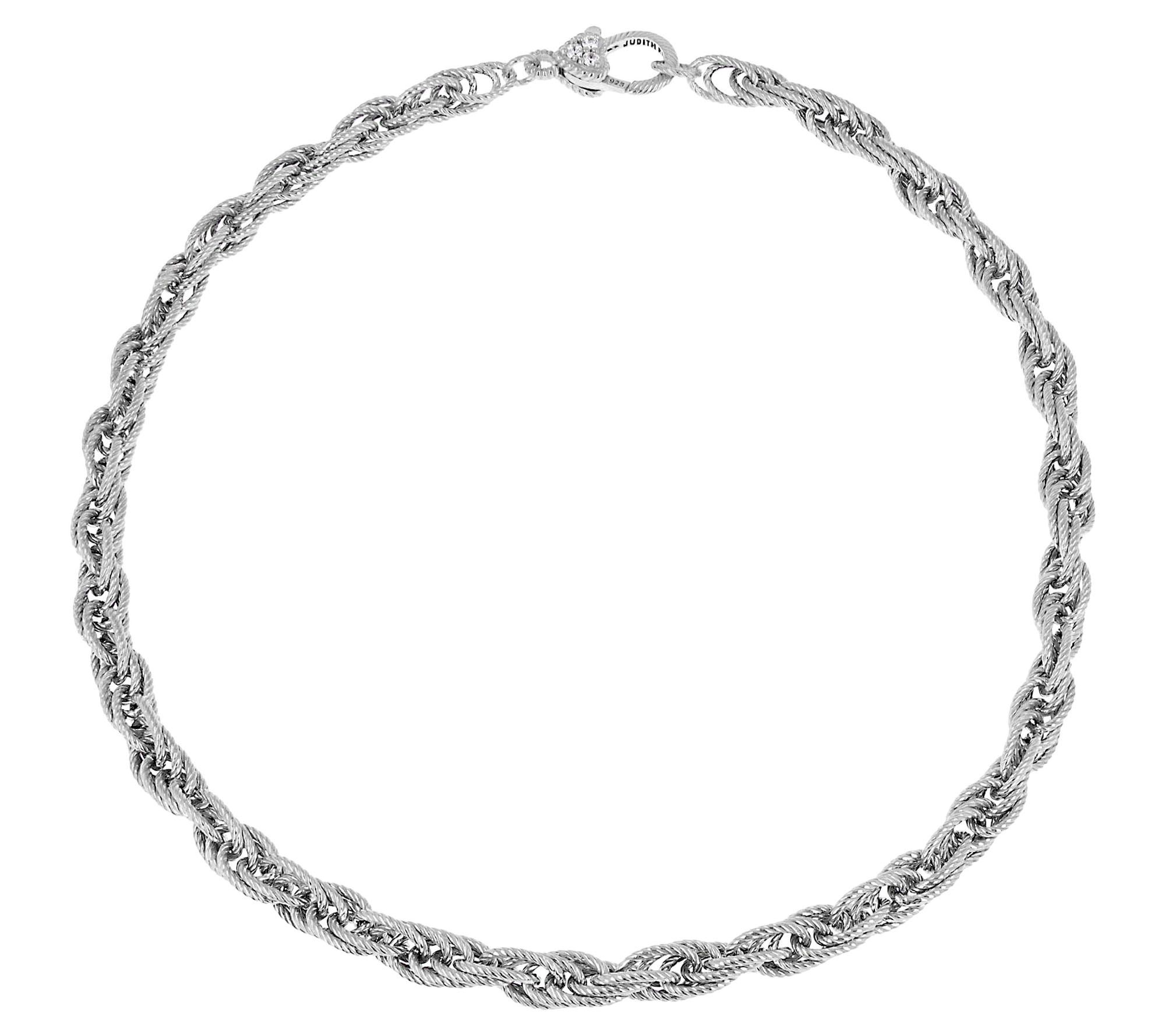 Judith Ripka Verona Sterling 20 Textured Rope Necklace, 27.7g