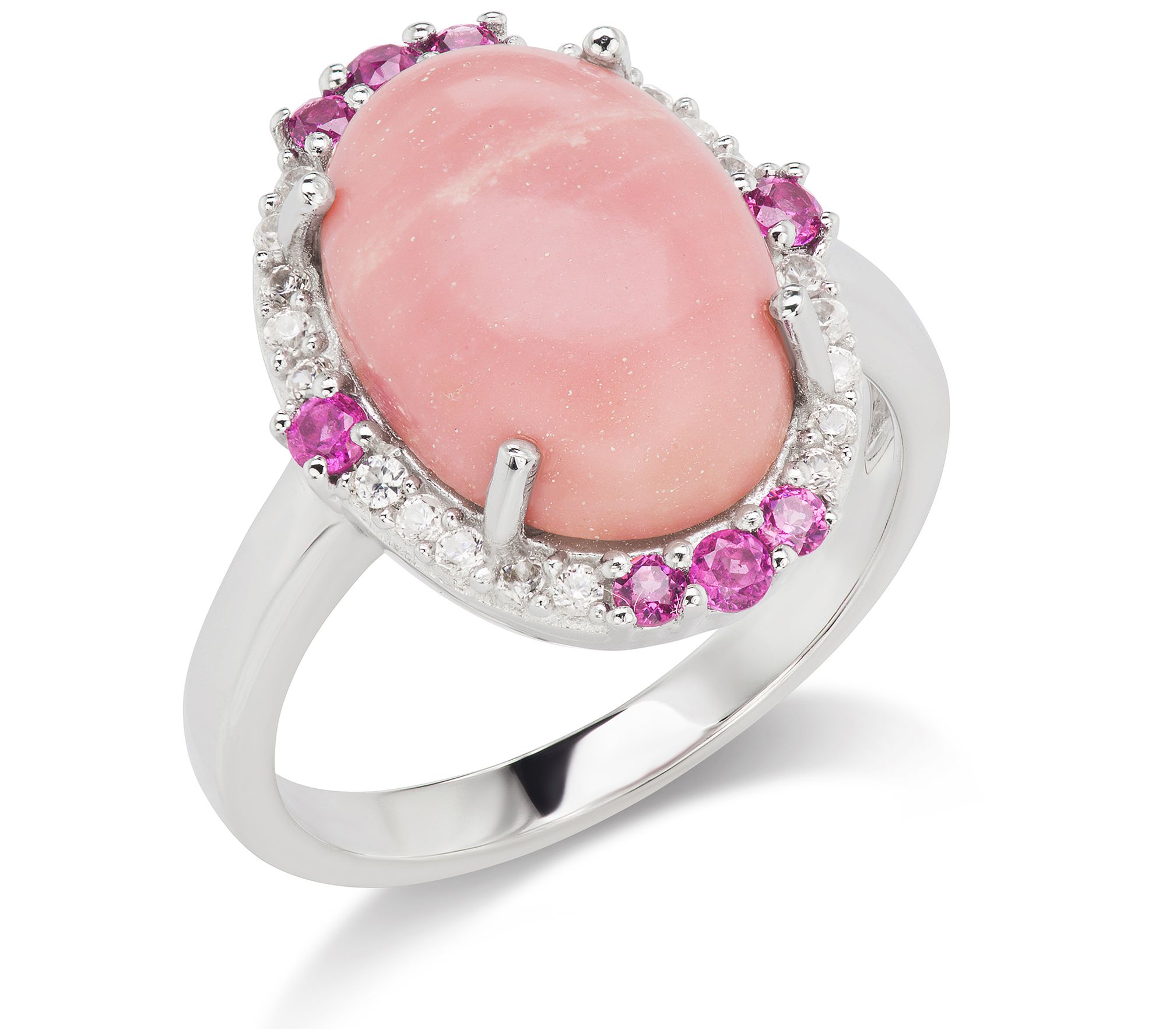 Generation Gems Sterling Silver Cabochon Halo R ing
