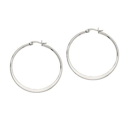 Steel By Design 1-3/4 Tapered Hoop Earrings