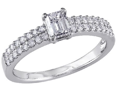 Affinity 3/4 cttw Emerald-Cut Diamond R ing, 14 K