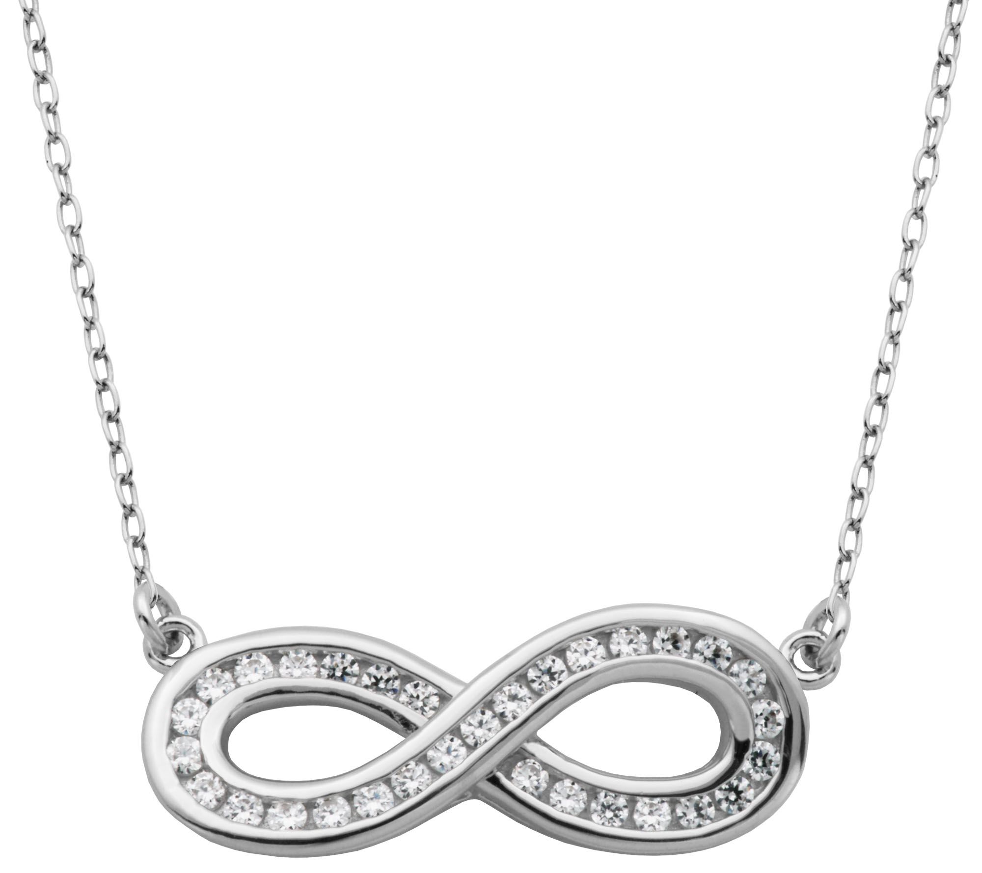Diamonique 4/10 cttw Infinity 18 Necklace, Ste rling