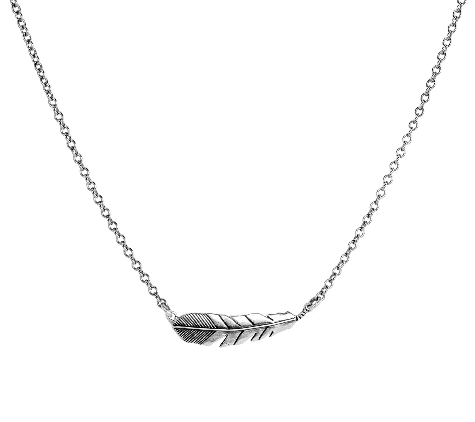 American West Sterling Silver Feather Necklace