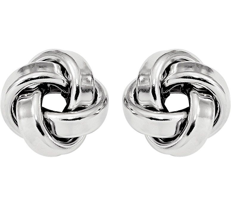 Italian Silver Large Love Knot Post Earrings St erling