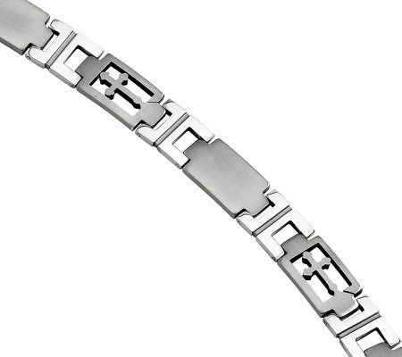 Steel by Design Mens 8 Cross Link Bracelet