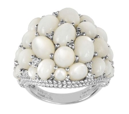 Judith Ripka Sterling Mother-of-Pearl Cluster R ing