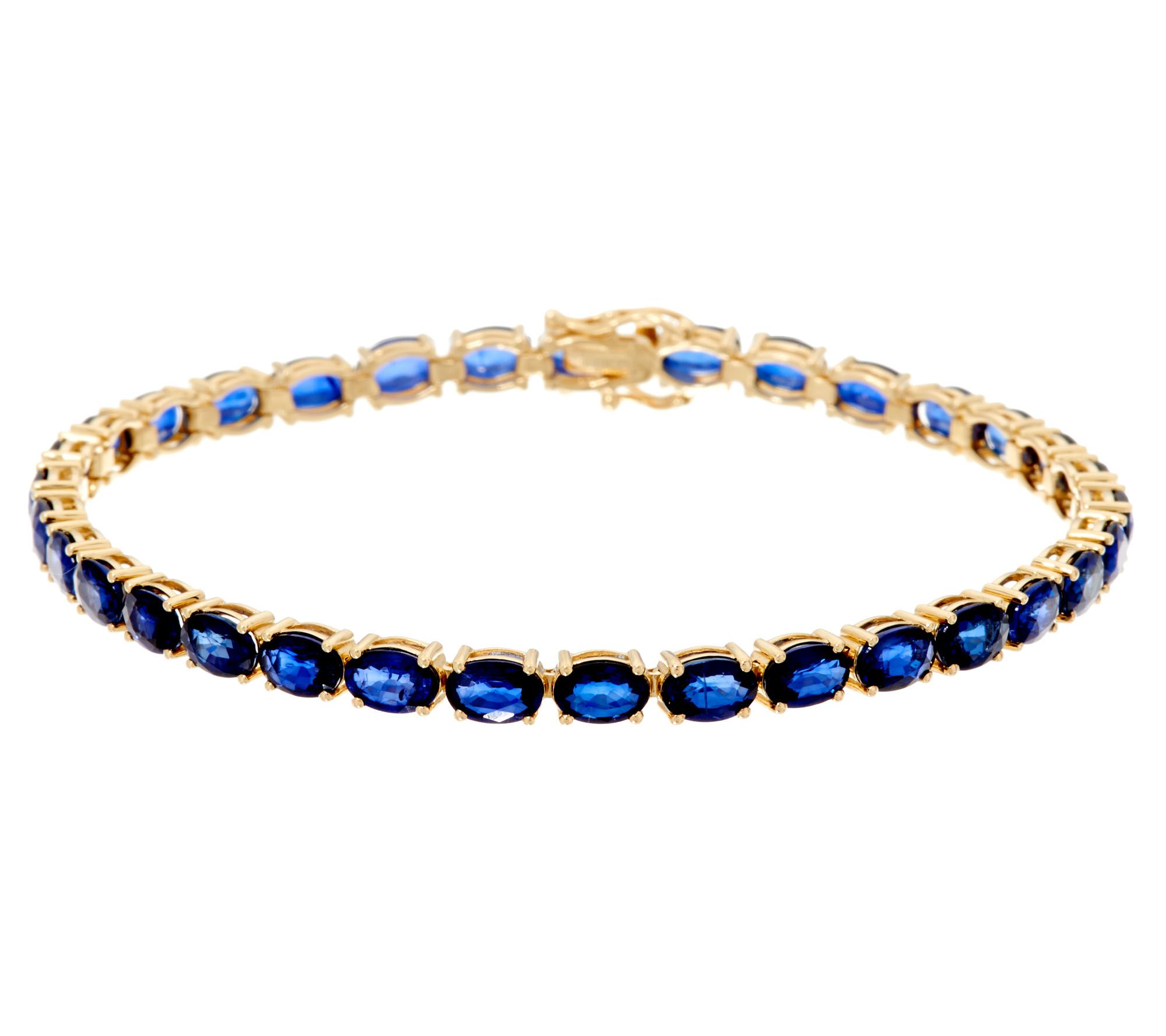 Ruby, Emerald, or Sapphire 8 Tennis Bracelet, 14K