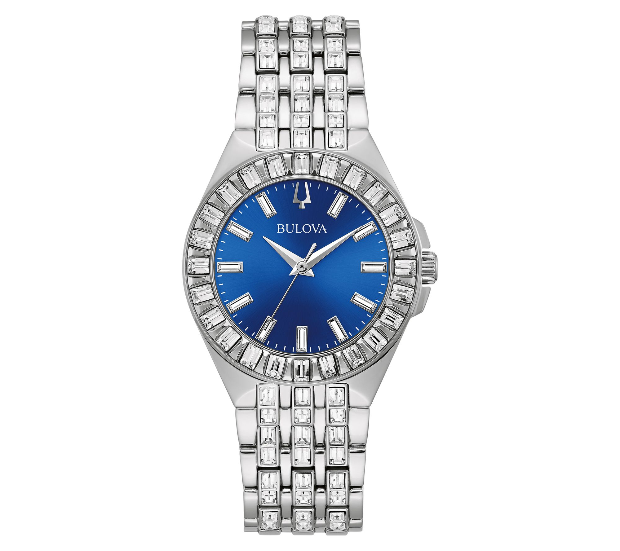 Bulova Women's Stainless Steel Crystal Blue Dia Watch